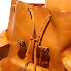Vasco Vasco<Leather Army Rucksack Mustard Camel