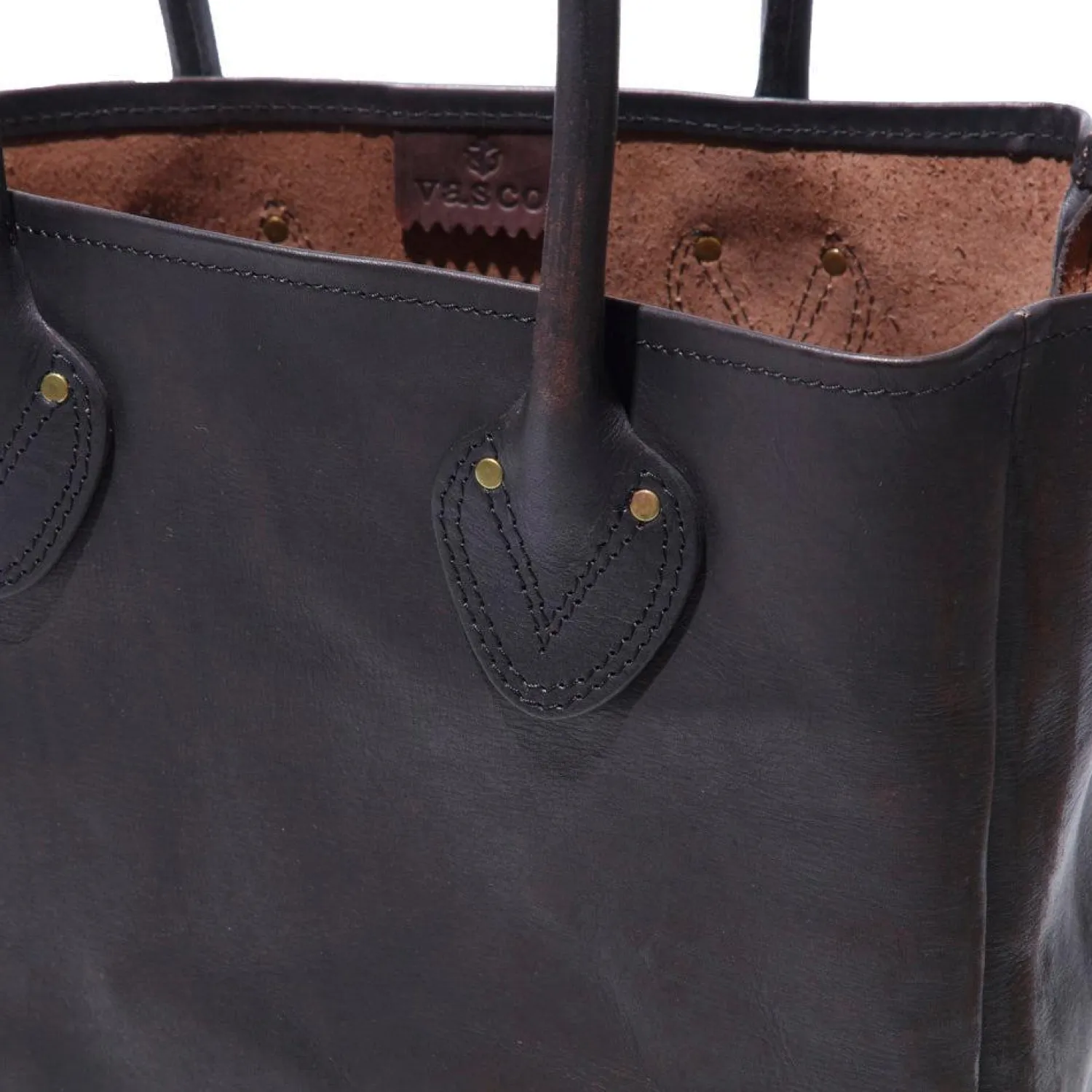 Vasco Vasco<Leather Old Tote Bag Black