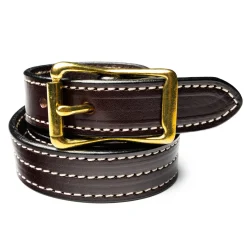 Yuketen Yuketen<1" Triple Stitch Belt Havana w/Natural Stitch