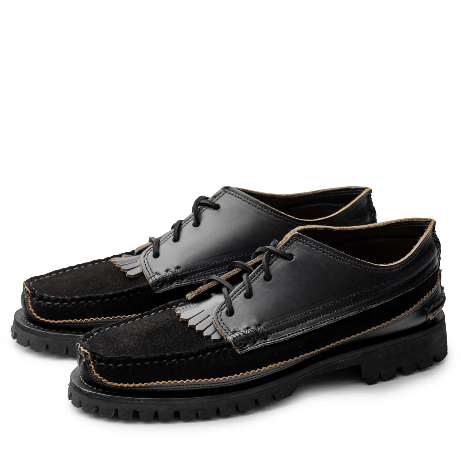 Yuketen Yuketen<Semi Handsewn Maine Guide Ox DB w/Kiltie Black